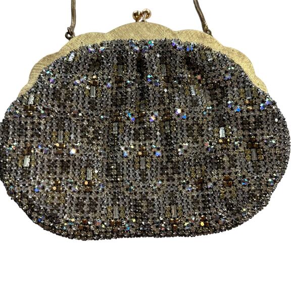 L'etoile Handbags - L'Etoile by Pam Vintage Evening Bag Rhinestone Purse Austrian Crystals 50's rare
